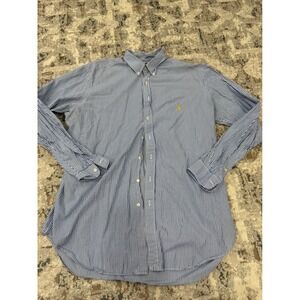 Ralph Lauren Mens XLT Tall Classic Fit Striped Button Down Blue White Preppy